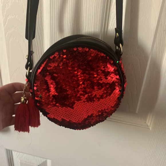 Sparkly Red & Green Accessory Bag made by Mad Love - Picture 4 of 5